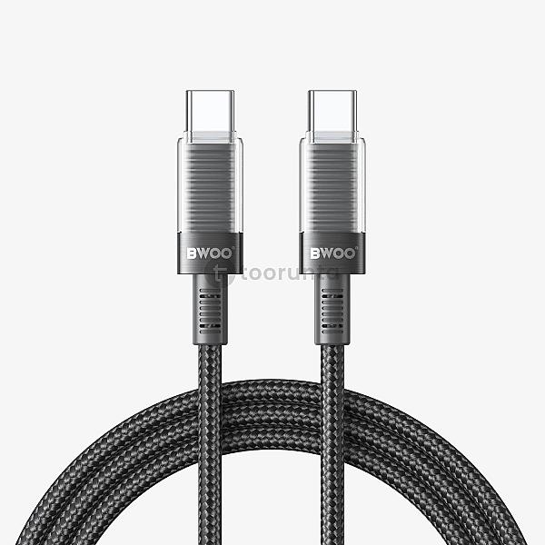 Bwoo X287c Usb-c To Usb-c Pd 60w Fast Charging Nylon Braided Cable (1m)