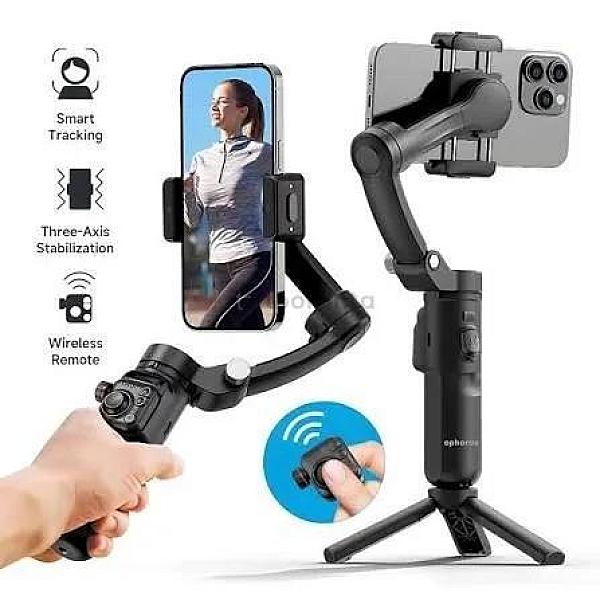 Tokqi M02 3-axis Mobile Gimbal Stabilizer With Tripod & Remote | Smartphone Video Stabilizer For Vlogging