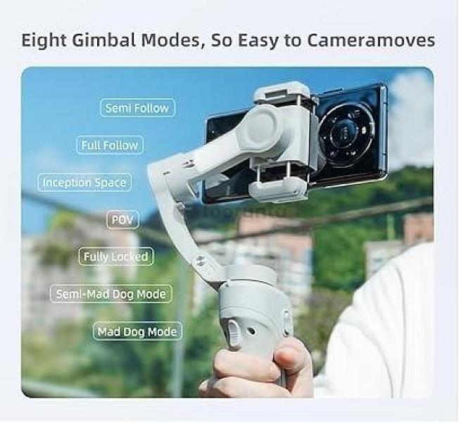 M01 Kit Gimbal Stabilizer For Smartphone, 3-axis Phone Gimbal With Ai Tracking Sensor Magnetic Fill Light, Gimbal Stabilizer For Iphone & Android, Phone Stabilizer For Video Recording