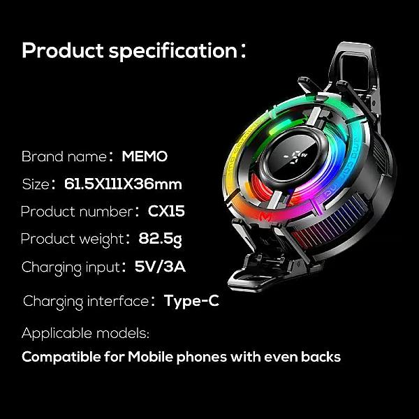 Memo Cx15 Rgb Mobile Phone Cooler