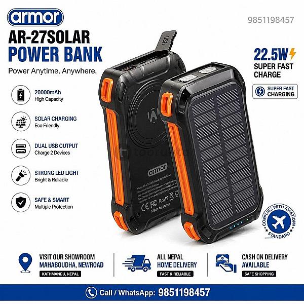 20000mah Solar Power Bank 22.5w Fast Charging 9851198457