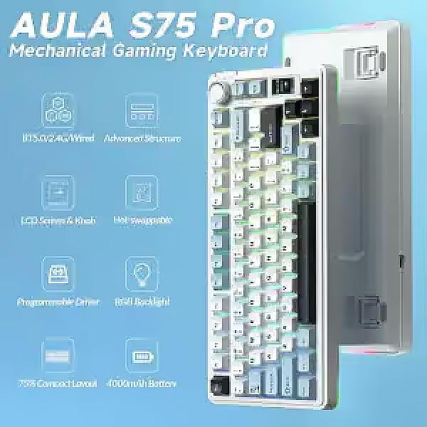Aula S75 Pro Wireless Mechanical Keyboard – 75% Compact Layout With Screen & Knob