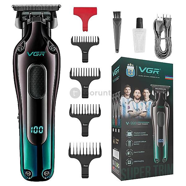 Vgr V-998 Professional Cord/cordless Hair Trimmer For Men - Titanium-coated Stainless Steel Blades