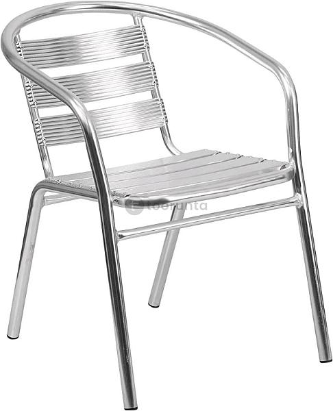 Heavy Duty Steel Indoor/outdoor Stack Chair With Triple Slat Back