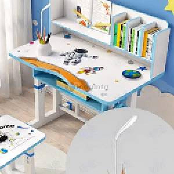 Children Table Chair Set Height Adjustable Kids Study Table With Cartoon Desktop School Workstation Functional Writing Desk