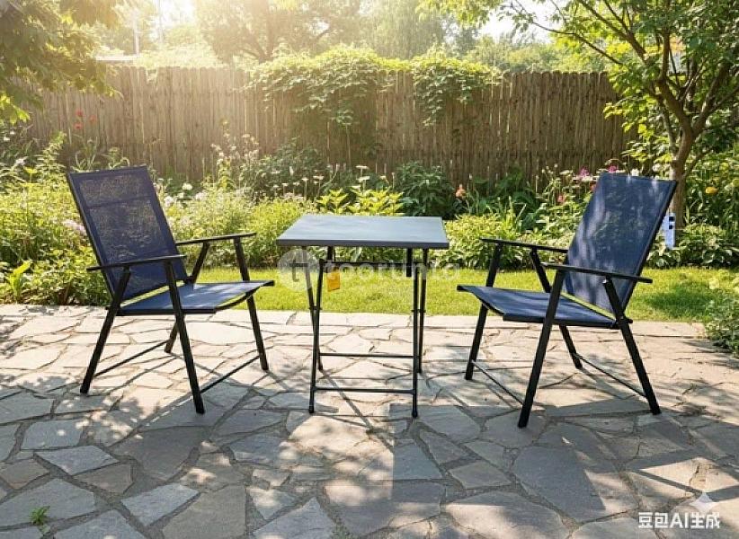 Declan Folding Bistro Garden Furniture Set | Square | White (3 Pcs Set)