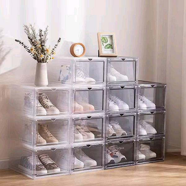Racksense | Large Clear Stackable Shoe Storage Boxes