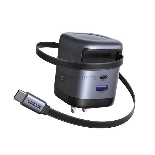 Ugreen 65w Gan Fast Charger With Retractable Cable