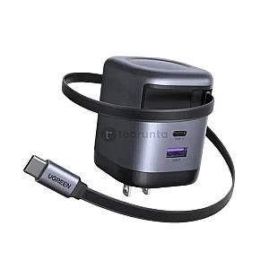 UGREEN 65W GaN Fast Charger with Retractable Cable