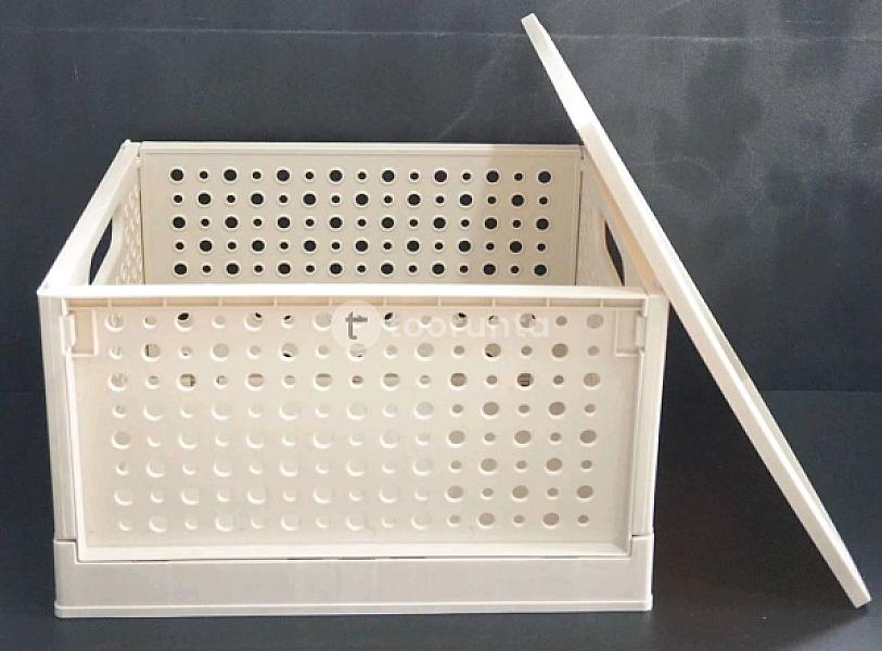 Multi‑functional Collapsible Plastic Storage Basket With Lid