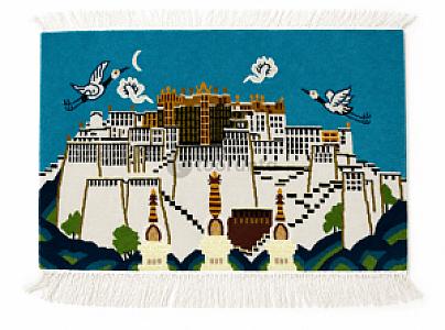 Handknotted Nepali Wall Hanging Potala PalaceCarpet – 100 Knots, 92 Cm x 61 Cm (3.02 Ft  x 2.00 Ft)