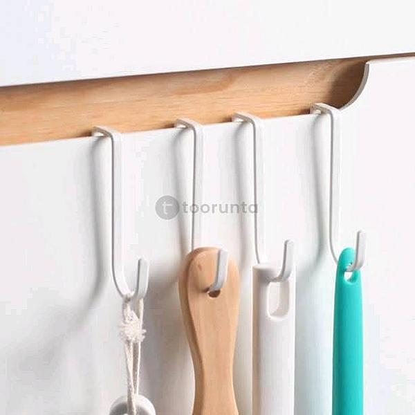 Racksense / Over The Cabinet Door Double Hooks For Kitchen, Cabinet, Drawer, Bathroom, Wardrobe (1 Pc)