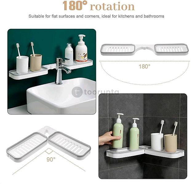 Racksense | Corner Shelf – Wall-mounted Storage Rack For Shower & Kitchen