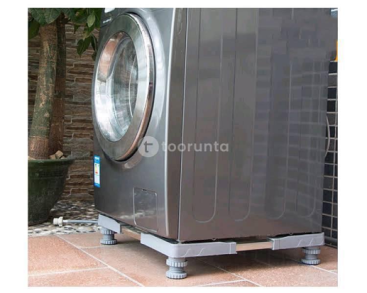 Racksense | Multi-function Movable Fridge And Washing Machine Adjustable Stand With Rubber Wheels