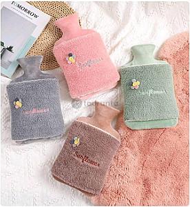 Hot Water Bag with Fluffy Artificial Fur Cover (500ML)