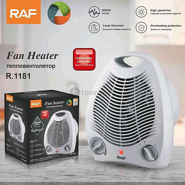 Raf Electric Fan-forced Portable Space Heater With Adjustable Thermostat, Overheat Sensor, Tip-over Switch, & Heat Resistant Housing, Ideal For Home, Bedroom, & Office, 2000w | R.1181
