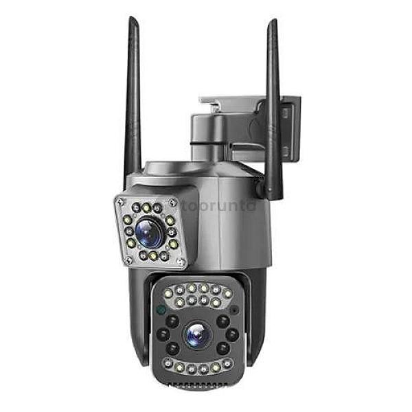 Dual Lens Wireless Wifi Cctv Video Surveillance Ip Camera Color Night Vision/two-way Audio (2+2mp)