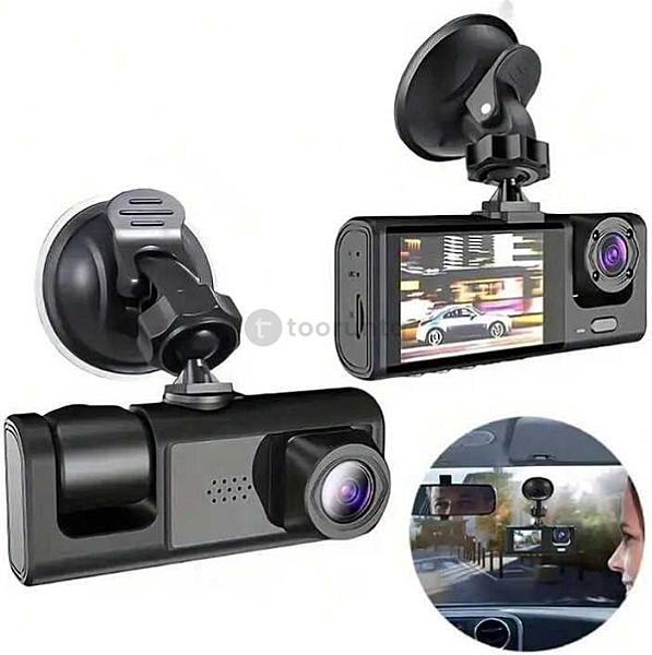 3 Channel Dash Cam Front And Rear Inside, 1080p Dash Camera For Cars, Dashcam