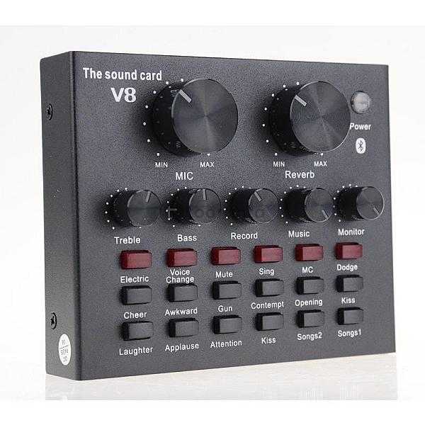 V8 Live Sound Card Audio Interface With Sound Effects