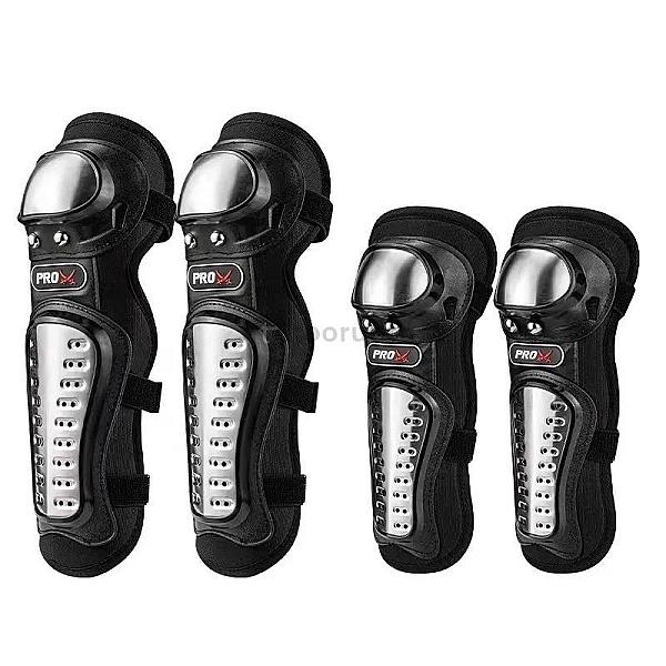 Pro X Stainless Motorcycle Elbow & Knee Pads Protectors Guards Protectiv