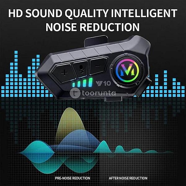Y10 Motorcycle Helmet Bluetooth Headset With Hifi Sound Ipx6 Waterproof