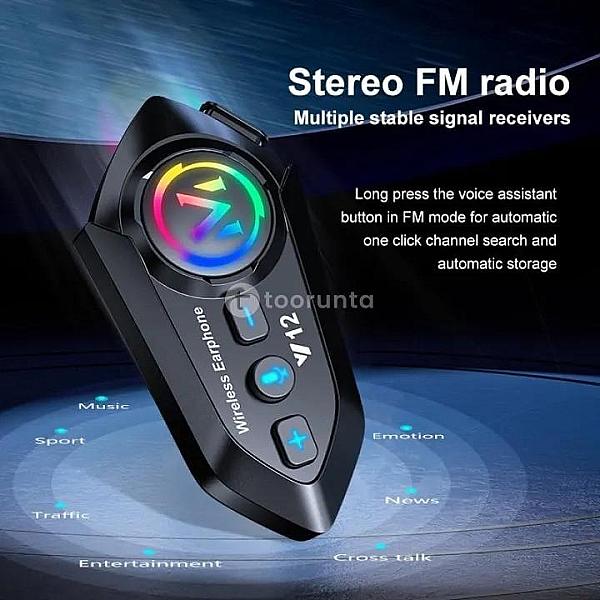 New Y12 Motorcycle Helmet Headset Bluetooth 5.4 Motorcycle Wireless Hands-on Talking Headset Waterproof Moto Headphone