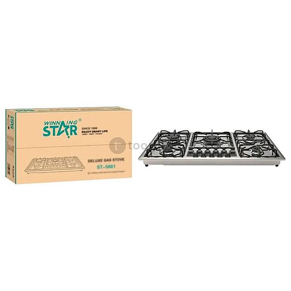 Winningstar St-5661 | 5 Burner Gas Kitchen Stove Stainless Steel