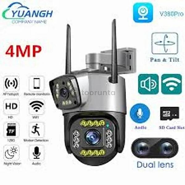 Dual Lens Security Camera V380 Pro Smart Home 4mp Auto Tracking Waterproof Outdoor Wireless Wifi Ip Camera