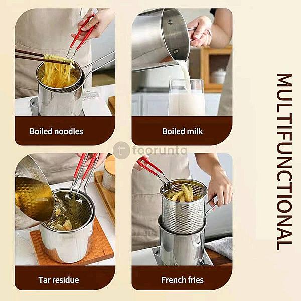 Korean Style Stainless Steel Pot With Fryer