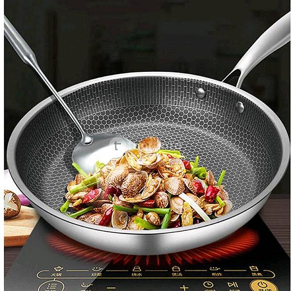 Honeycomb Structure Hex Design Non-stick Fry Pan Stainless Steel 26 Cm