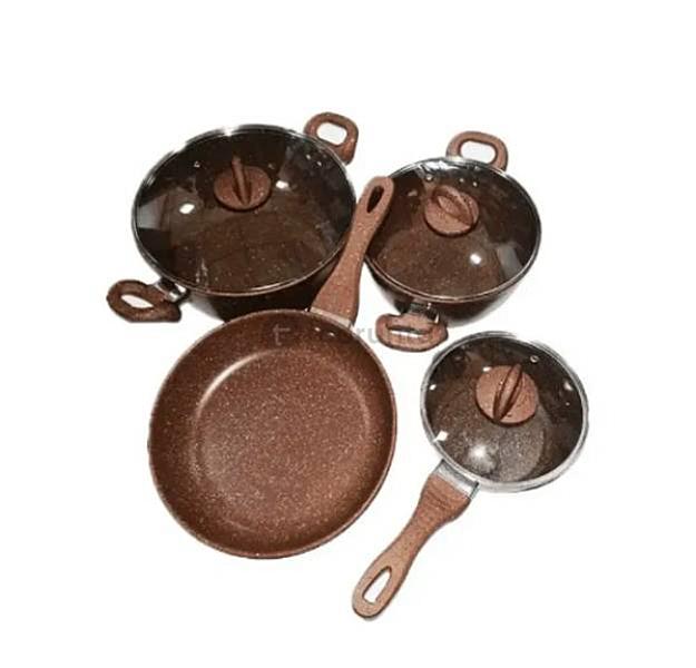 Granite Coated Non-stick 7 Pieces Cookware Set