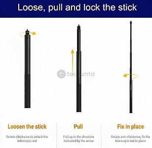 111cm Invisible Handlebar Selfie Stick Monopod for GoPro Max Hero 9 Insta360