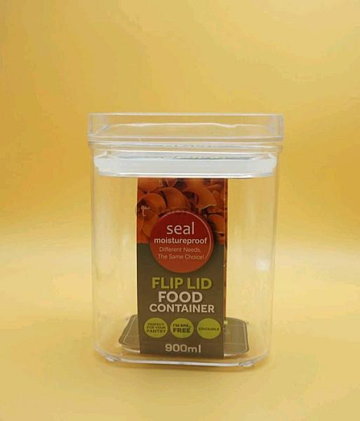 Fresh Box | Square Flip Lid Food Container Moistureproof | Stackable | Bpa-free | 900ml