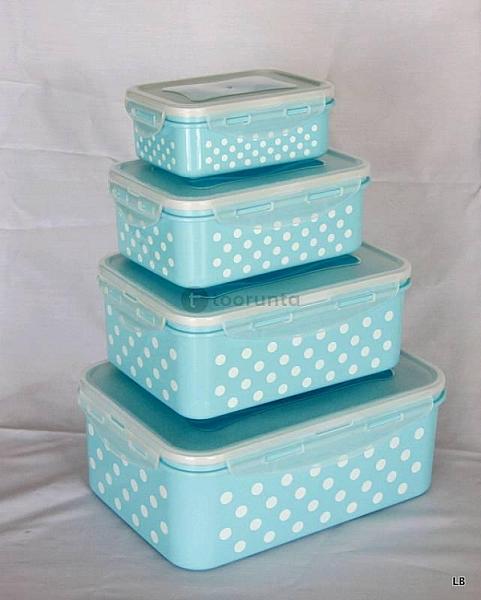 4 Pieces Rectangle Dotted Storage Box-(fresh Box-2136)
