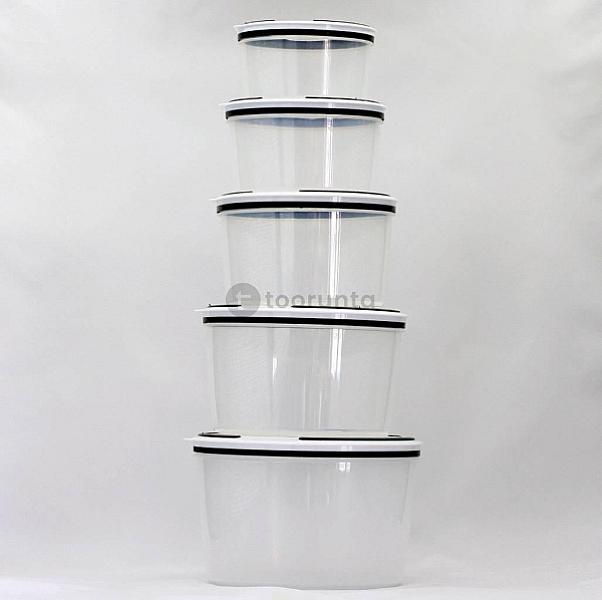 5 Pieces Storage Box Fresh Box-8080 Round
