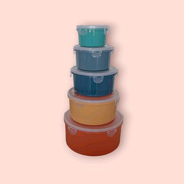 5 Pieces Storage Box Round (Fresh Box-8812-5)