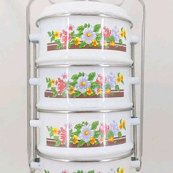 4 Layer Enamel Lunch Carrier