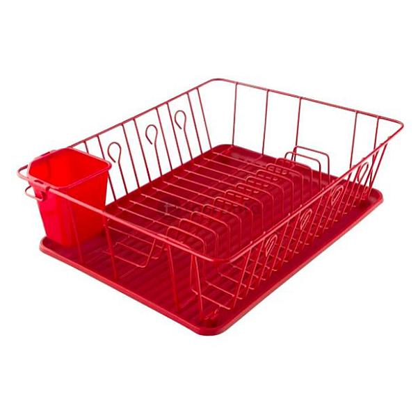 Large Metal Dish Drainer With Caddy & Tray