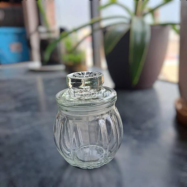 Pumpkin Glass Jar With Lid Flower