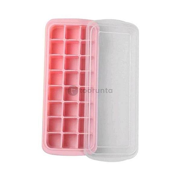 Plastic Ice Tray With Cover 24 Cubes