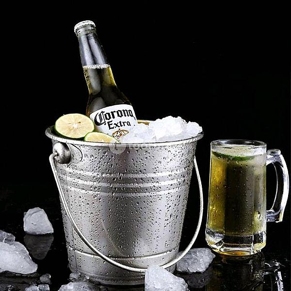 Ice Bucket Stainless Steel With Handle For Household Beverage, Bar, Beer Cocktail (Color : Silver) (1.5 Litre)