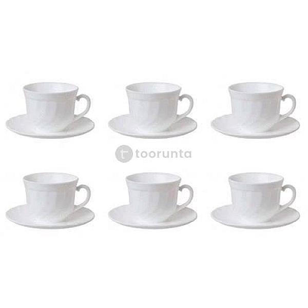 Opal Cup & Saucer 220 Ml (Set Of 6)