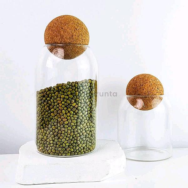 Luxury Glass Jar With Ball Cork Lid – Ideal For Storage & Display I 1200ml