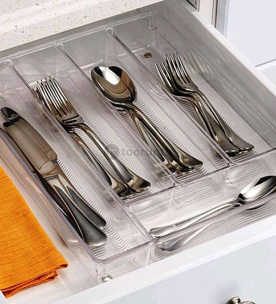 Racksense / Cutlery Tray Clear 5 Compartment (34.9 X 27.3 X 5.1 Cm)