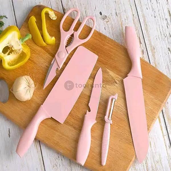 Kitchen Knife Set With Stand (Set Of 6)