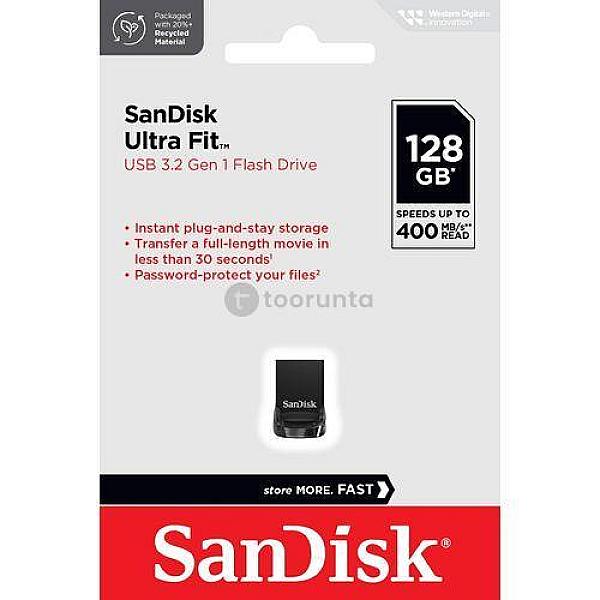 Sandisk Ultra Fit 128gb Usb 3.2 Gen1 Flash Drive - High-speed Data Transfer Pendrive