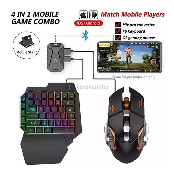4 In 1 Bluetooth Gaming Keyboard Mouse Converter Combo For Smartphone Pc Pubg Mobile Game Accessories