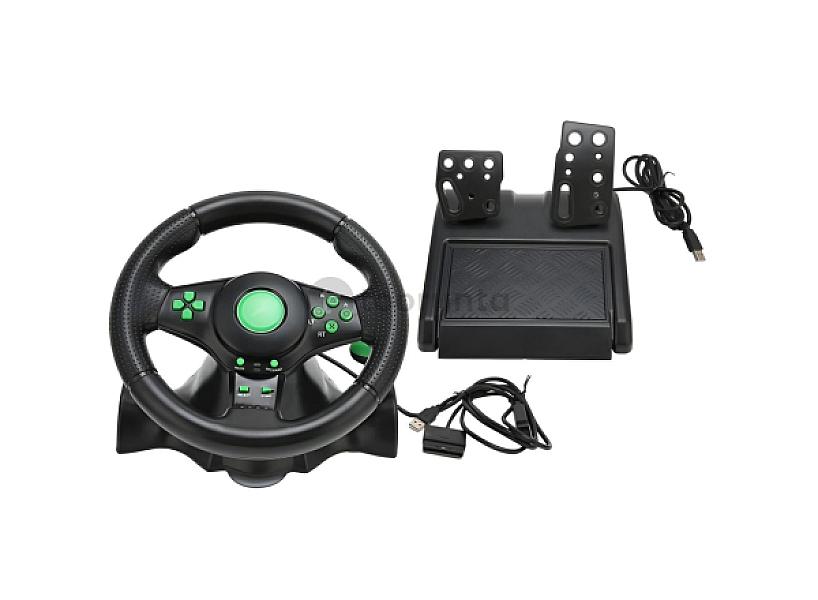 Gaming Steering Wheel With Pedals 180 Degree Rotation Vibration Usb Pc Steering Wheel For X-box 360/ps3/ps2/pc