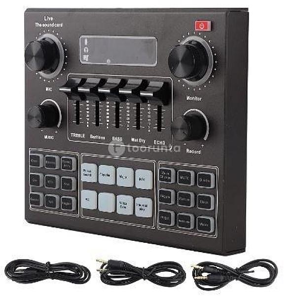 V9 Live Sound Card Bt Accompaniment Audio Mixer With Sound Effects Broadcasting Recording Network Singing On Phones Laptop