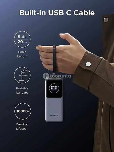 Ugreen Nexode Power Bank 20000mah 130w With Built-in Usb-c Cable